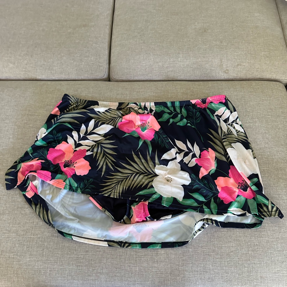 Lane Bryant Navy Floral Women's Swim Skirt
